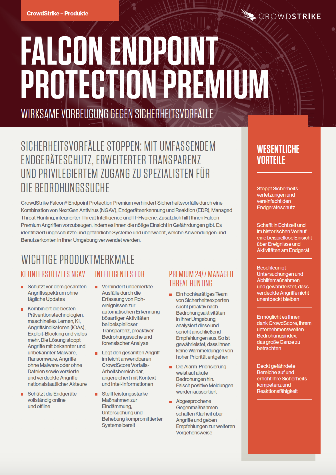German Falcon Premium Data Sheet Cover