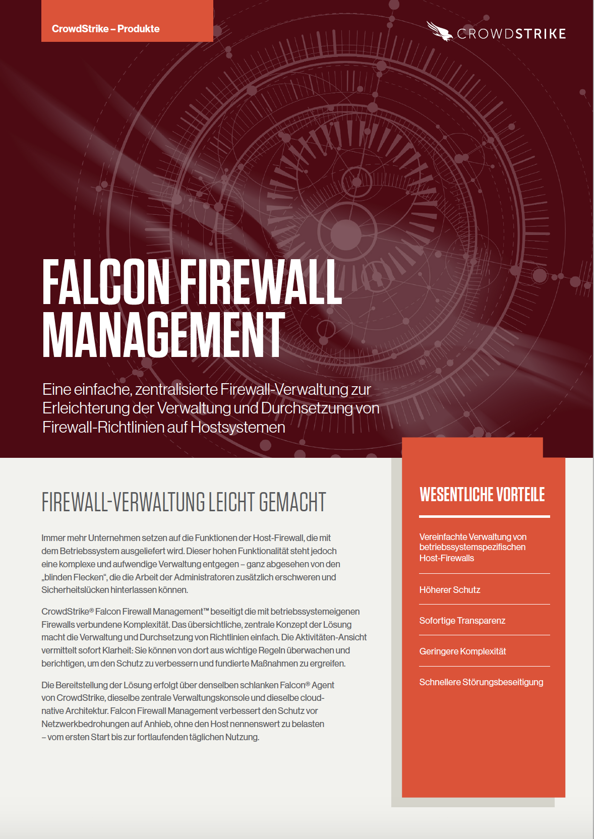german cover of falcon firewall management data sheet