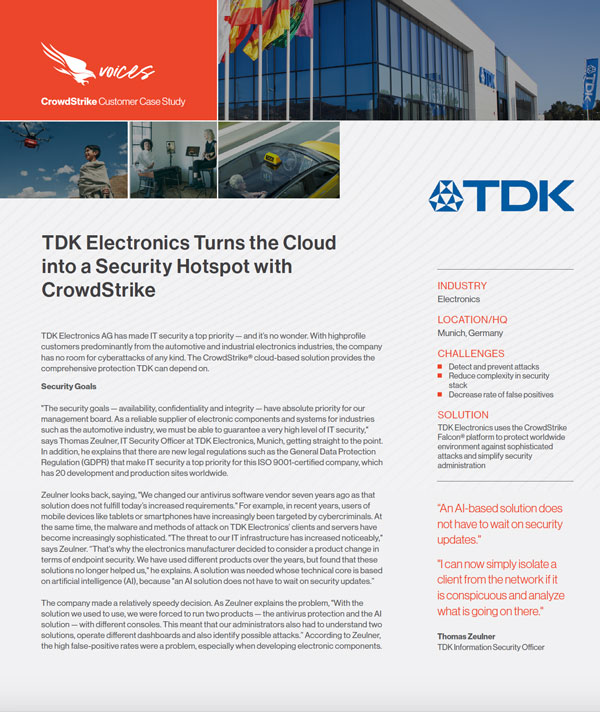 cover of tdk electronics case study